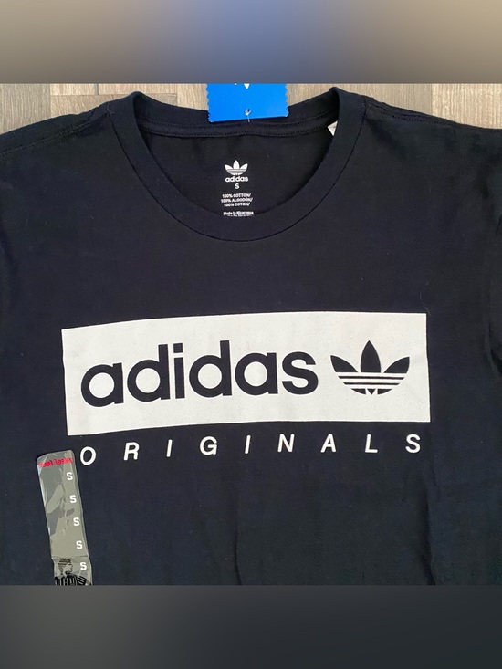 Adidas Originals T-shirt Men's Color Black Size Small Front Logo and Side New - Picture 3 of 10